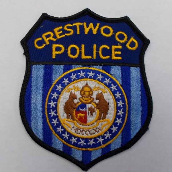 Crestwood Police blue and gold knit badge